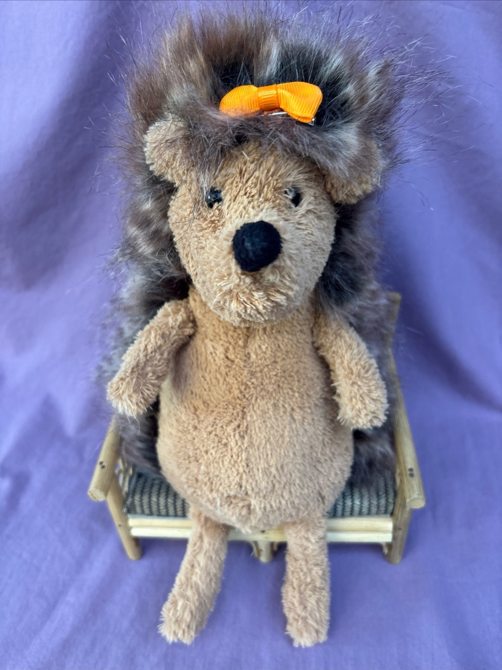 Jellycat Retired BASHFUL HEDGEHOG Medium HTF Brown Woodland